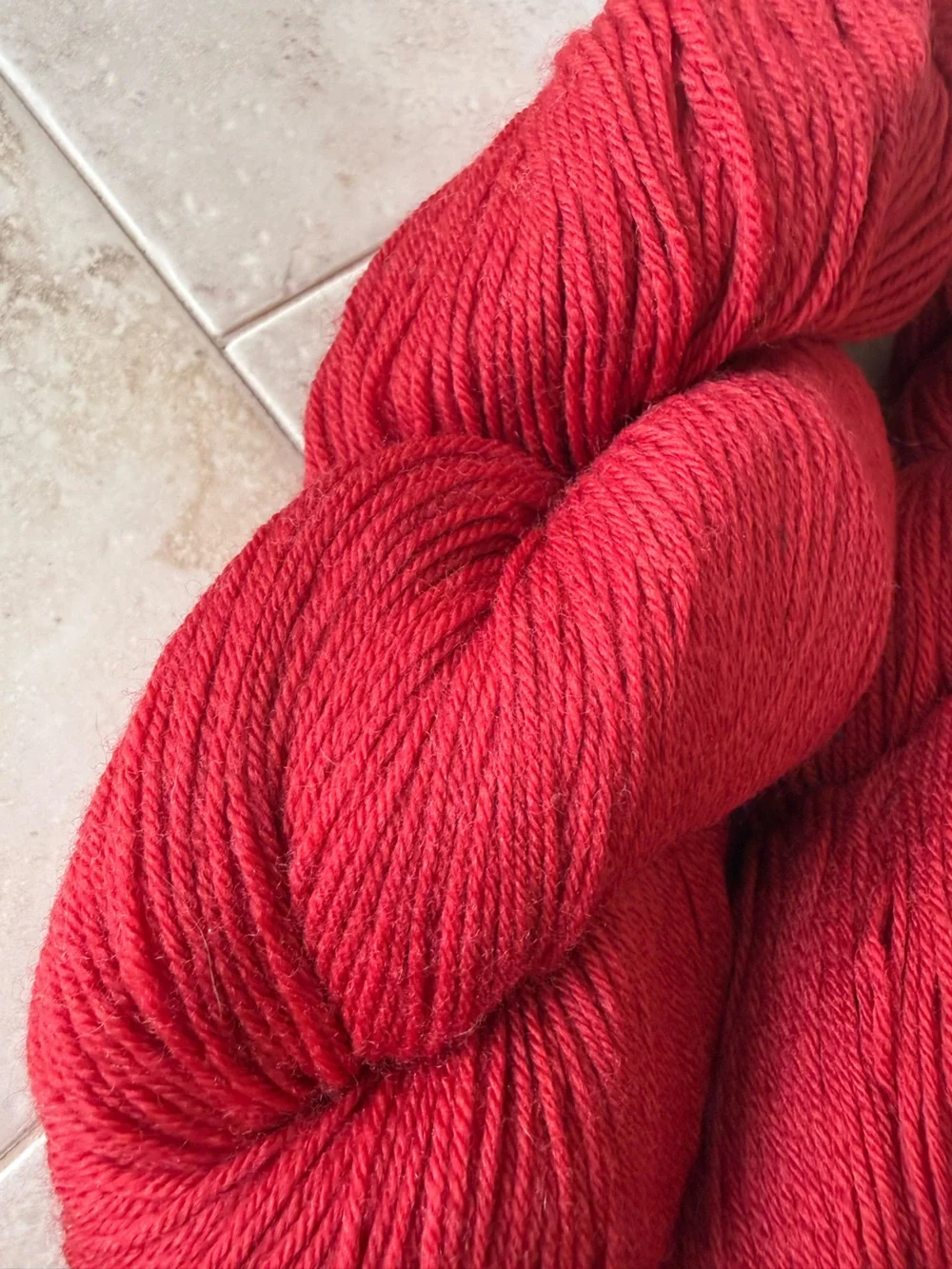 Cloudborn Fibers Merino Superwash Sock Twist Yarn in Scarlet Red